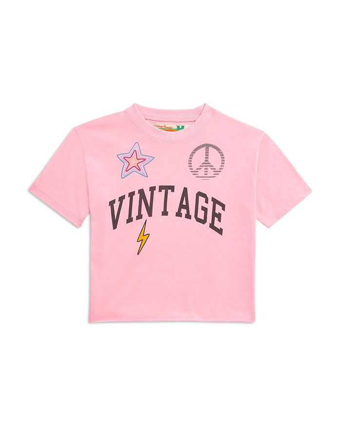 

Детская футболка с коротким рукавом и винтажным принтом - Big Kid Vintage Havana, розовый