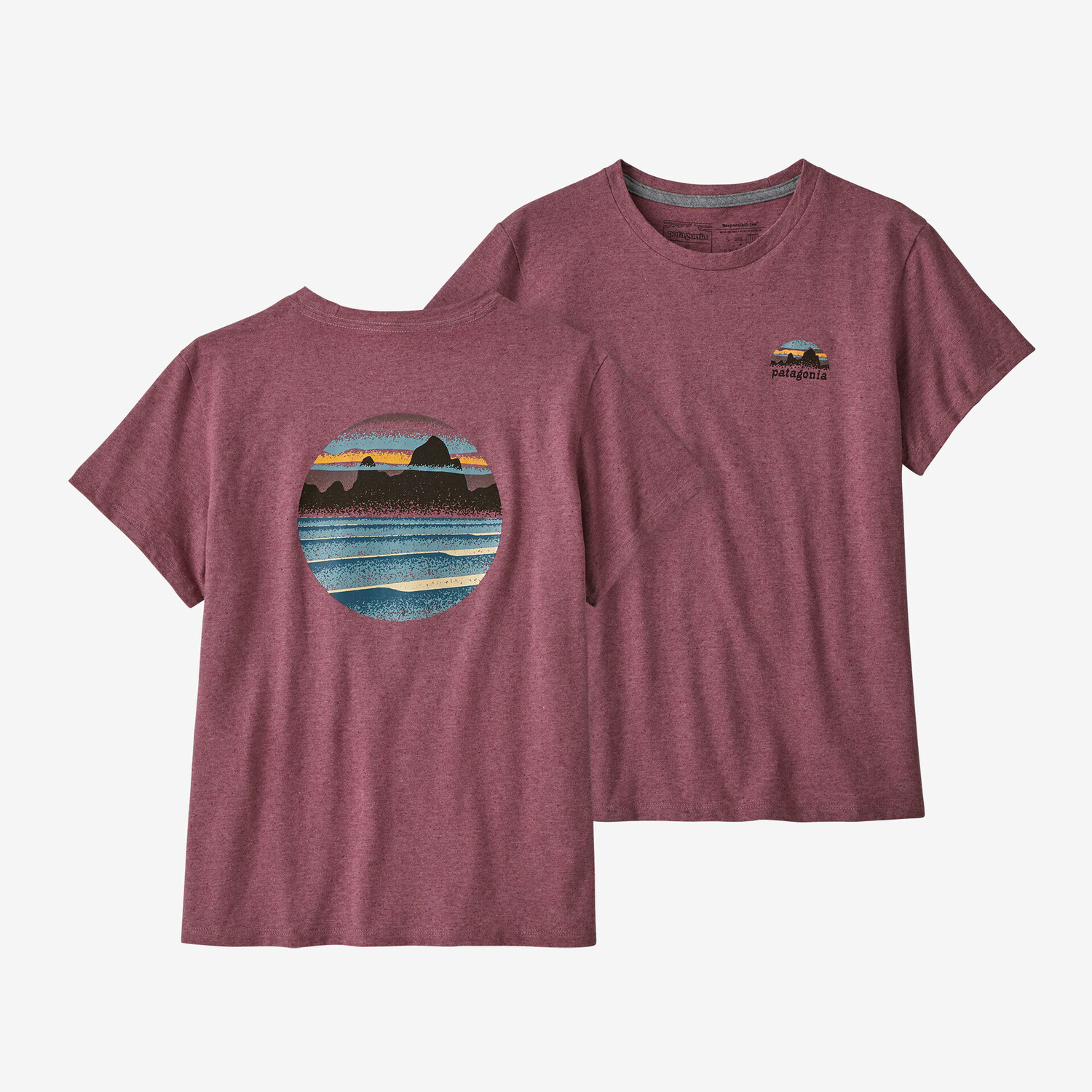 

Женская футболка Skyline Stencil Responsibili Patagonia, цвет Evening Mauve