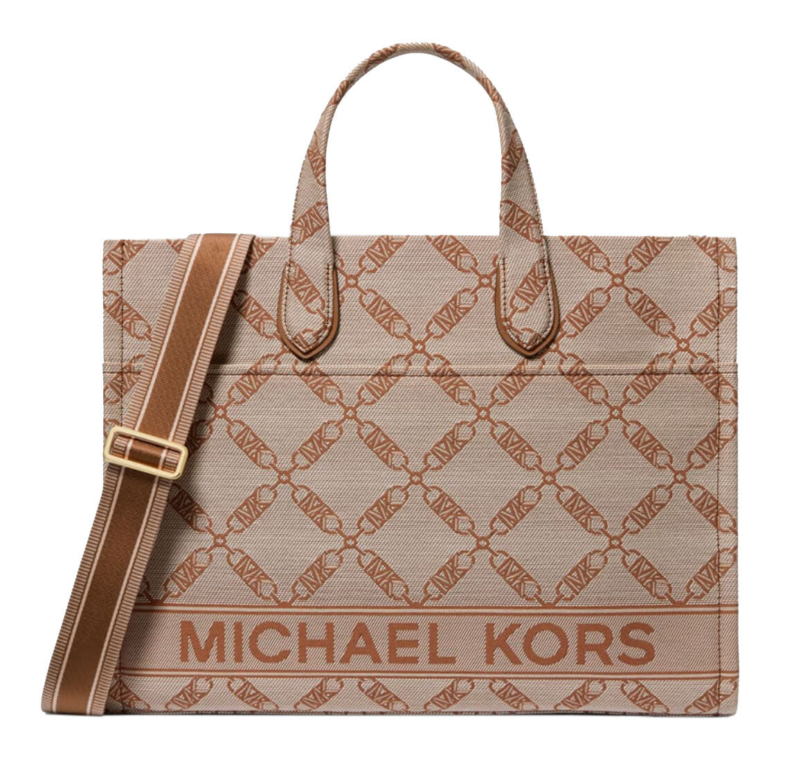 

Женская сумка-тоут для багажа MIchael Michael Kors Gigi, цвет Vanilla/Luggage, Желтый, Женская сумка-тоут для багажа MIchael Michael Kors Gigi, цвет Vanilla/Luggage
