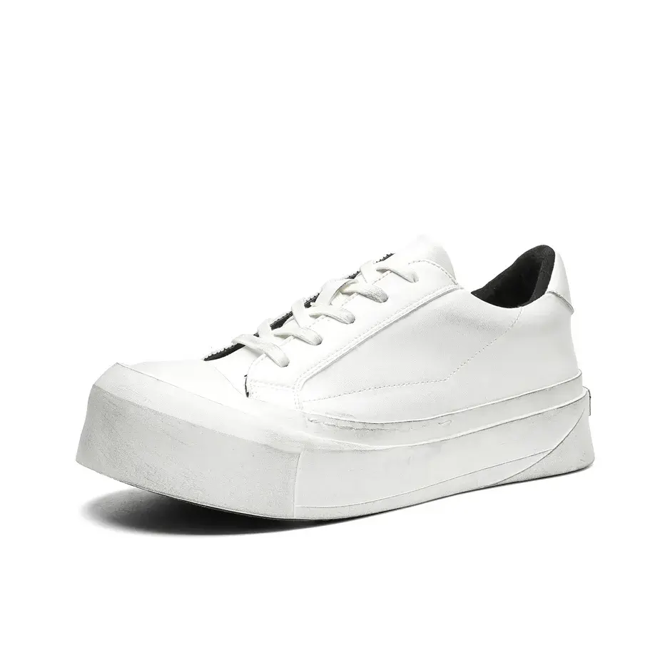 

JIETEGONGYANG Мужские низкие скейтерские кеды белые, цвет White