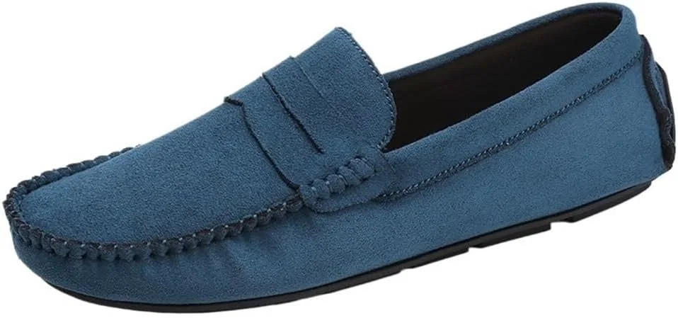 Мужские лоферы, дышащие slip-on на замше, классические, синие UOPYNE