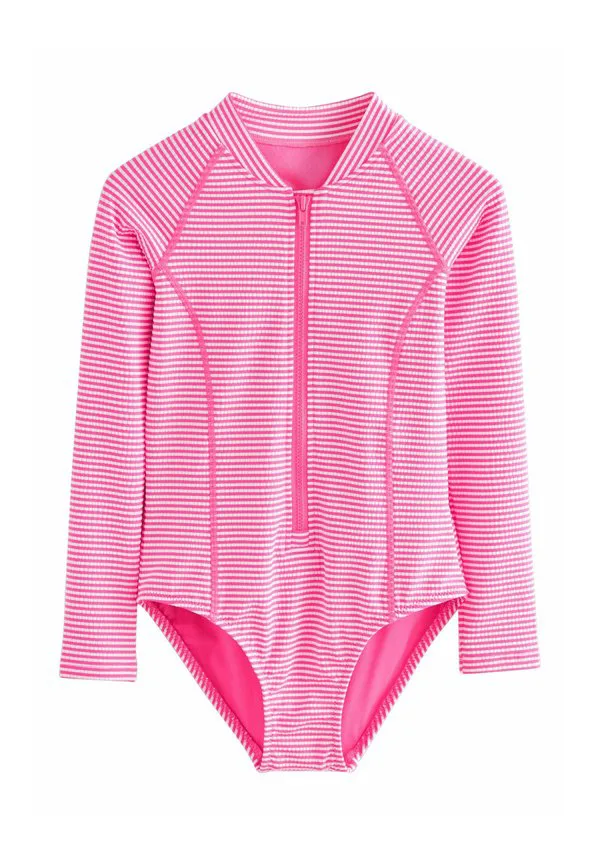 Купальник стандартного кроя с длинными рукавами Next, Pink White Stripe