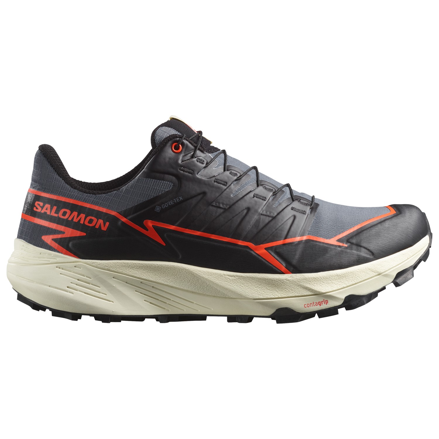 

Кроссовки для бега по пересеченной местности Salomon Thundercross GTX, цвет Turbulence/Black/Cherry Tomato