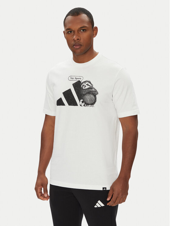 

Футболка обычного кроя Yay Sports Graphic JL9256 Adidas, белый