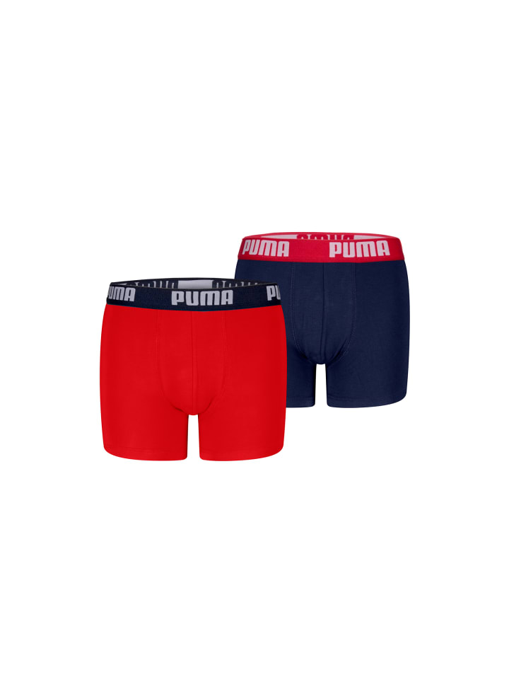 Puma Боксерские шорты для мальчиков, повседневные, базовые, 4 шт., красно-синие — фото 3