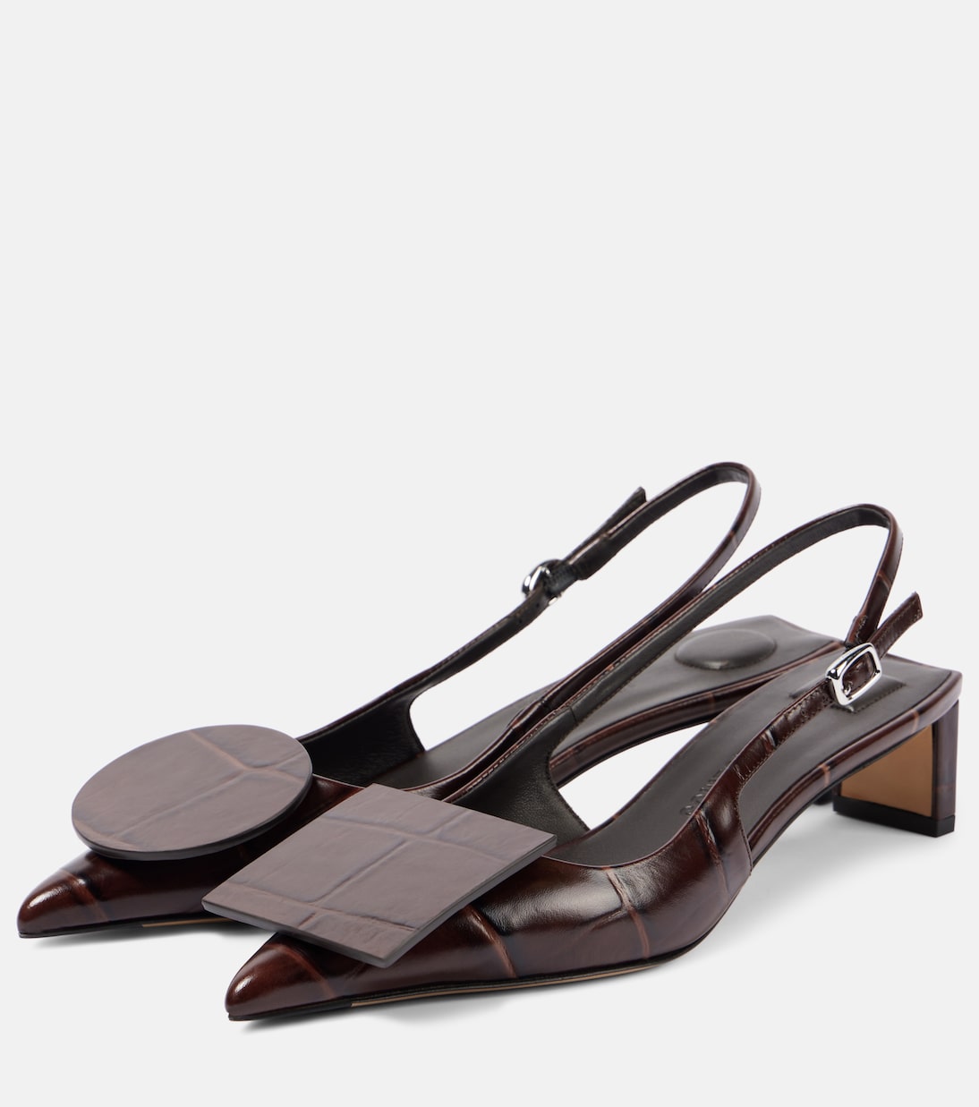 Туфли-лодочки Duelo 40 из кожи с открытой пяткой Jacquemus, Midnight Brown — фото 4