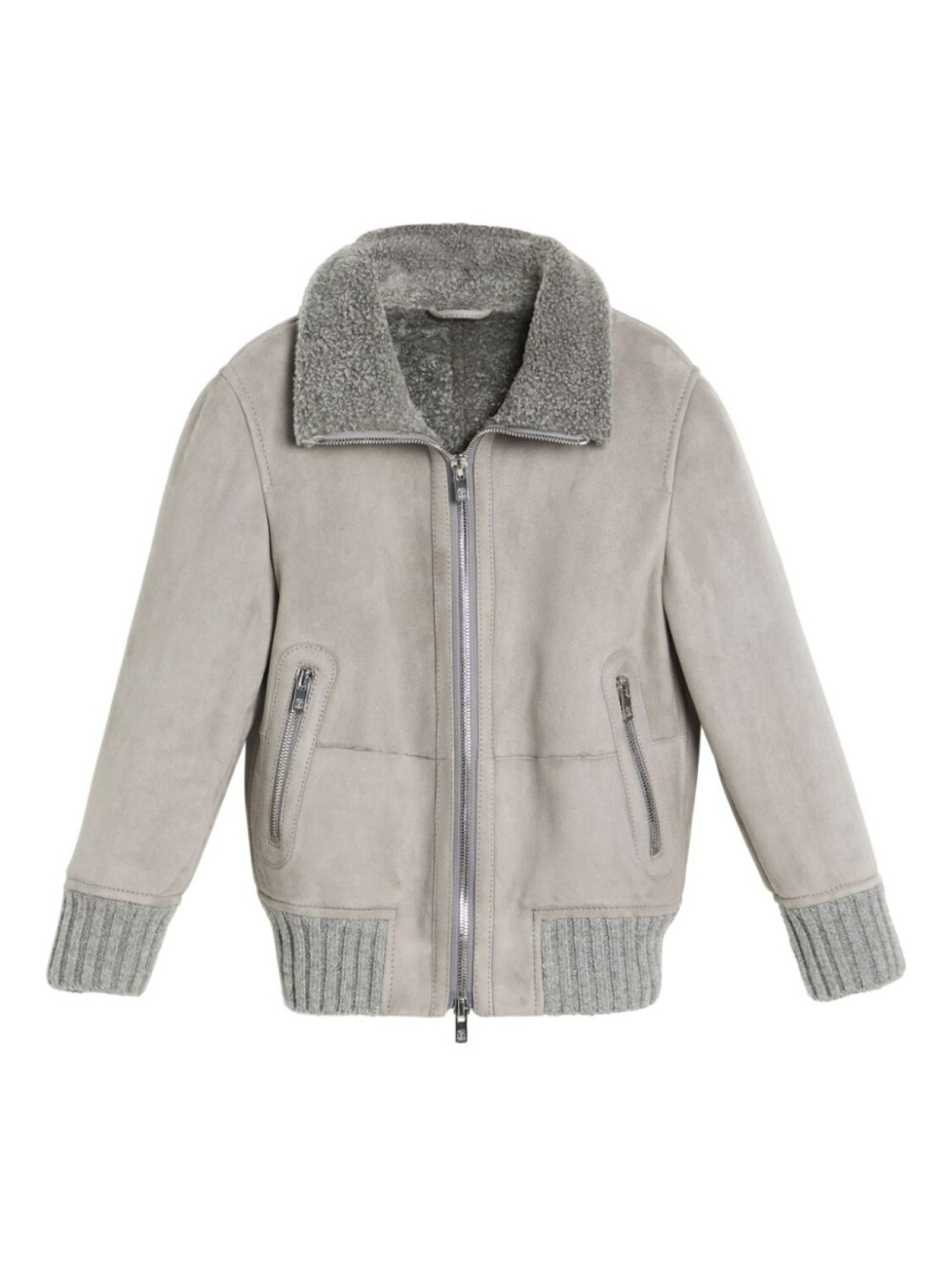 

Куртка из овчины Brunello Cucinelli Kids, серый