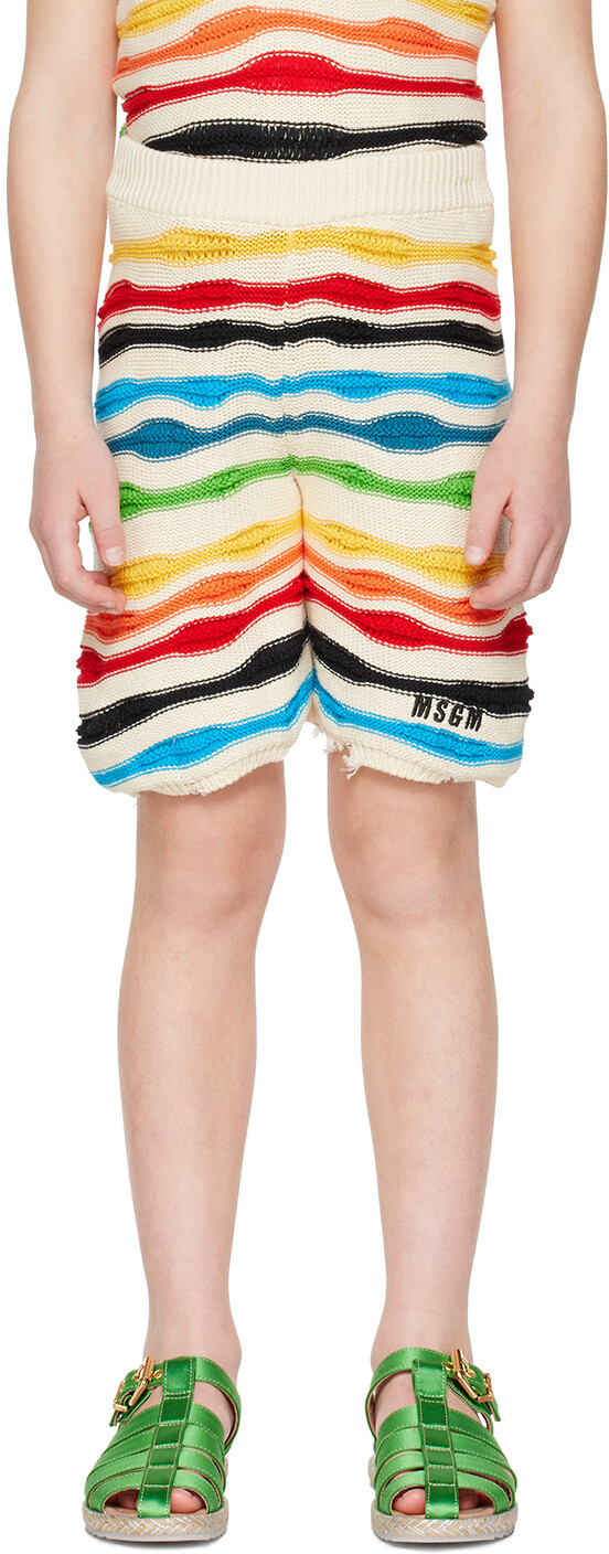 

Детские разноцветные полосатые шорты MSGM Kids