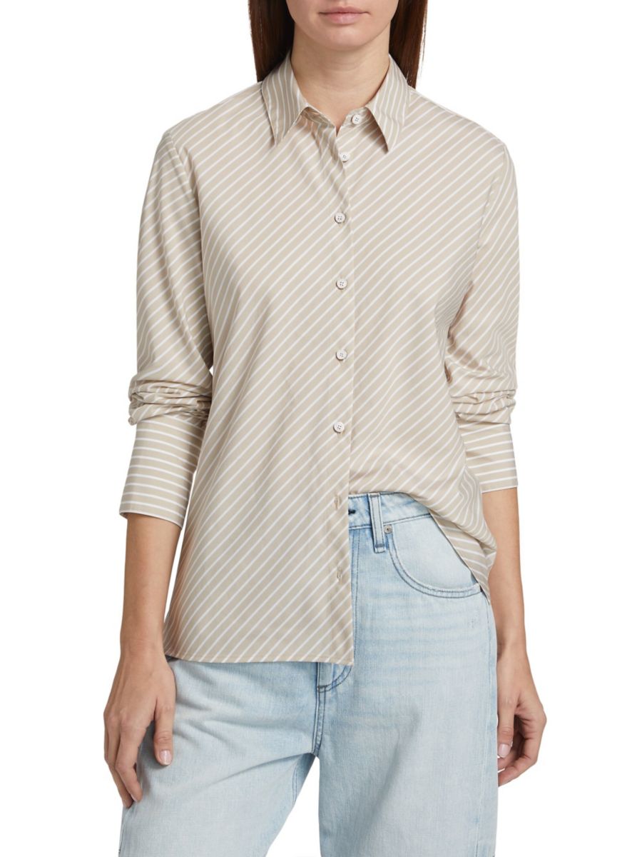 

Рубашка из поплина в полоску Sylvia rag & bone, цвет Tan Stripe