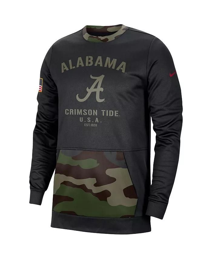 Мужская черная и камуфляжная толстовка Alabama Crimson Tide с военным дизайном и высокой производительностью Nike — фото 3