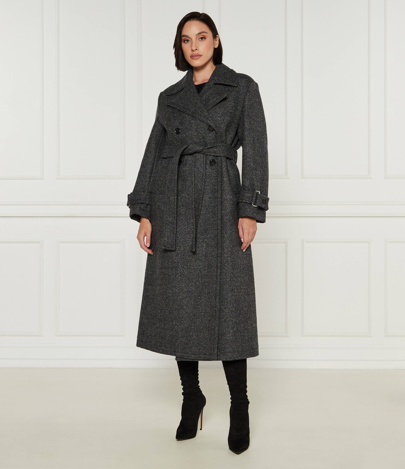 

Шерстяное пальто Pinko CALICE, серый
