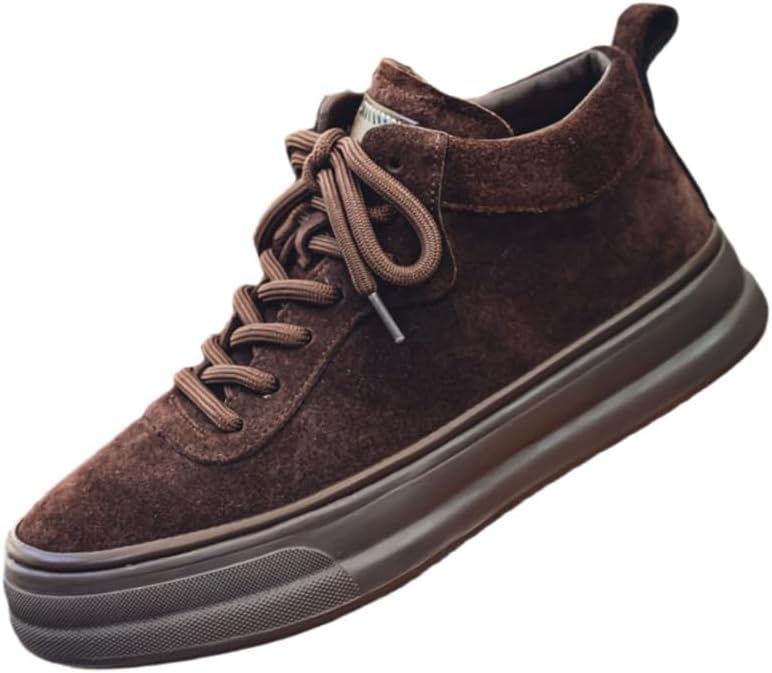 

Мужские кроссовки повседневного стиля средней высоты с толстой подошвой. Подкладка с амортизацией. Противоскользящие и прочные. Подходят для активного отдыха, повседневного ношения и бега Fmshi, кофейный