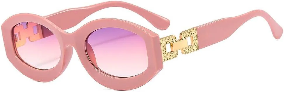 

Винтажные овальные солнцезащитные очки для женщин, модные солнцезащитные очки с металлической цепочкой, элегантные очки для активного отдыха и велоспорта WNCKSQ, C4