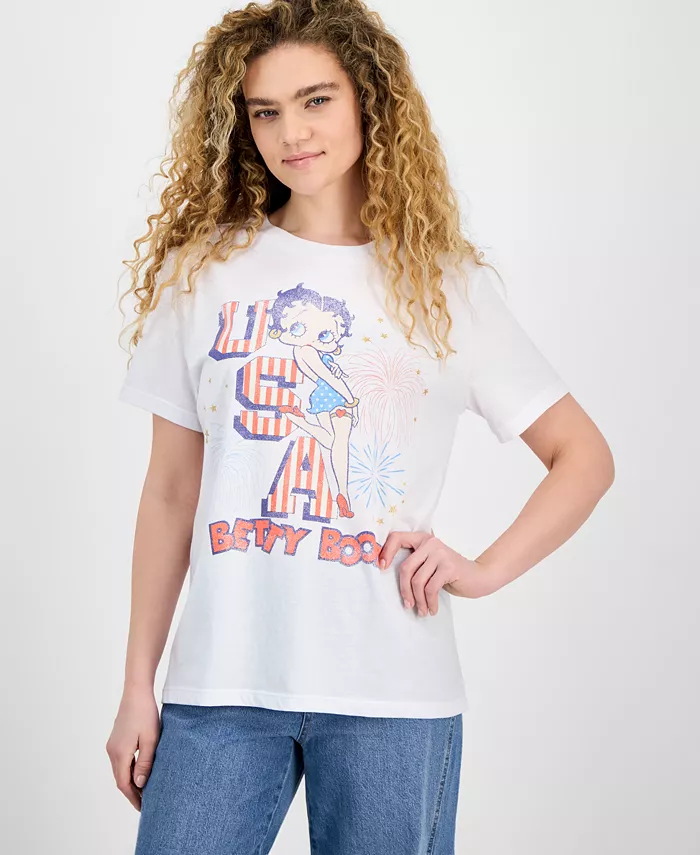 

Футболка с принтом Betty Boop USA для подростков Grayson Threads, The Label, белый