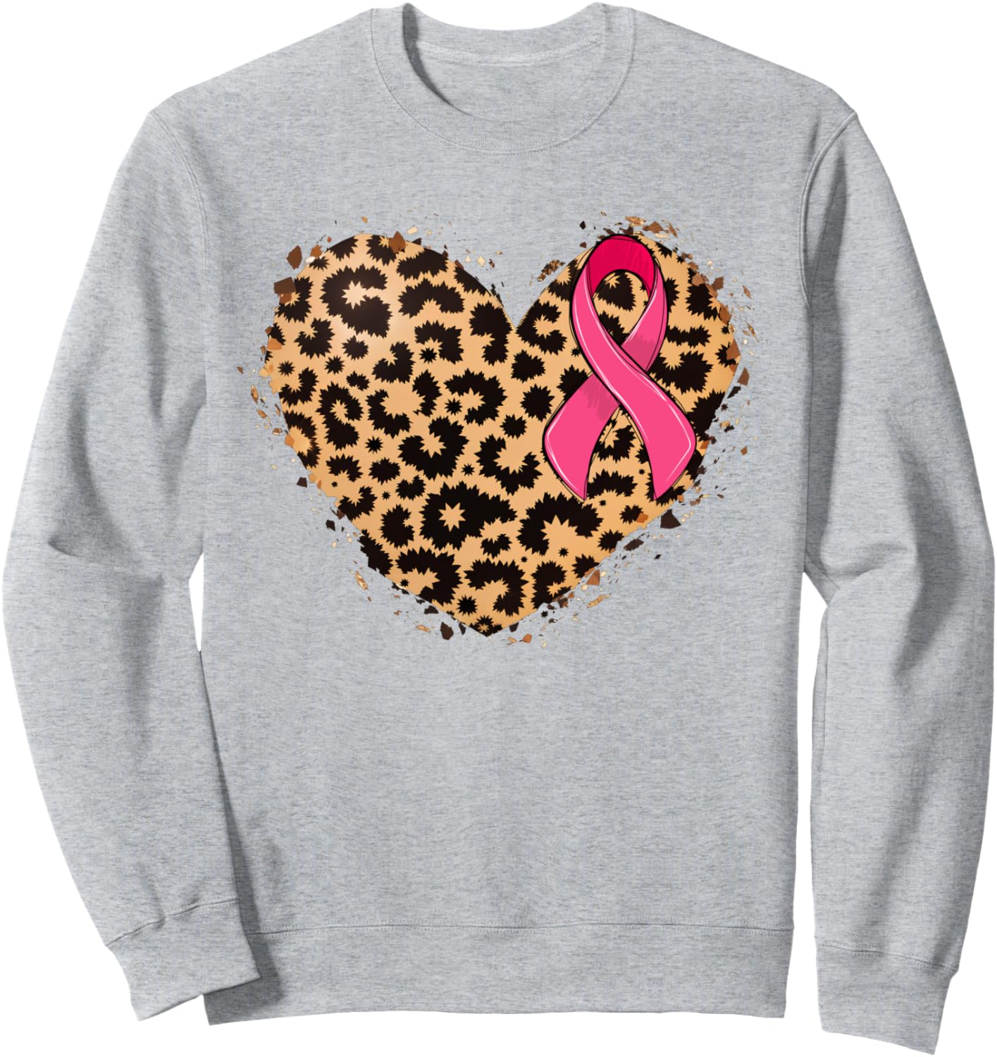 

Толстовка с розовой лентой в поддержку борьбы с раком груди, с принтом гепарда и леопарда в виде сердца Cheetah Leopard Heart Breast Cancer Pink Ribbon,