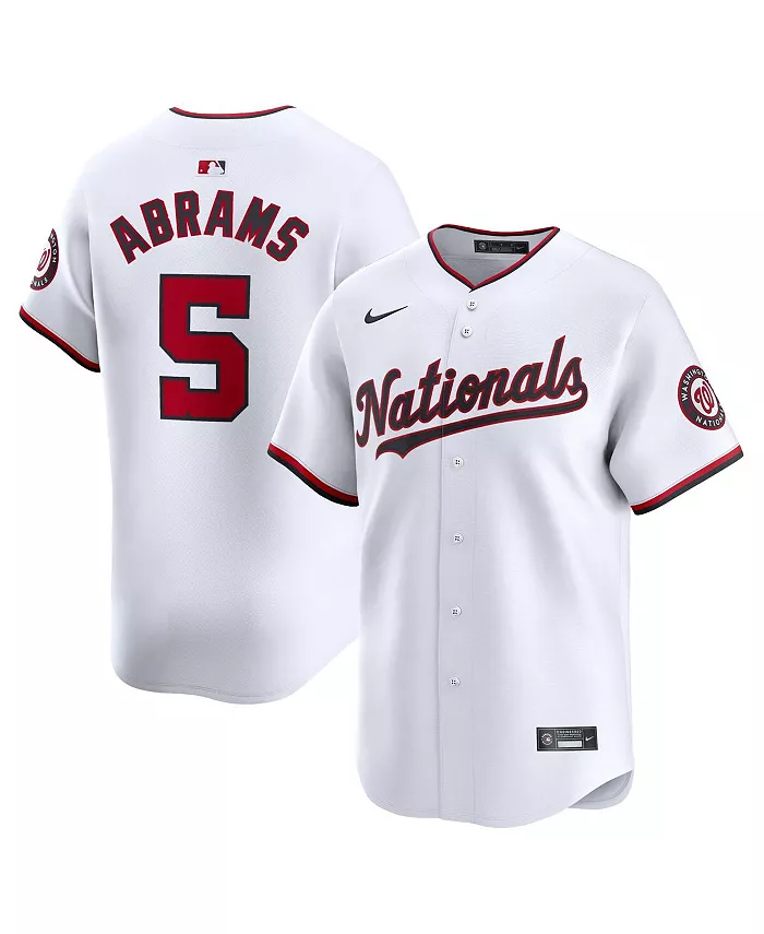 

Мужская белая ограниченная игровая футболка CJ Abrams Washington Nationals Home Nike