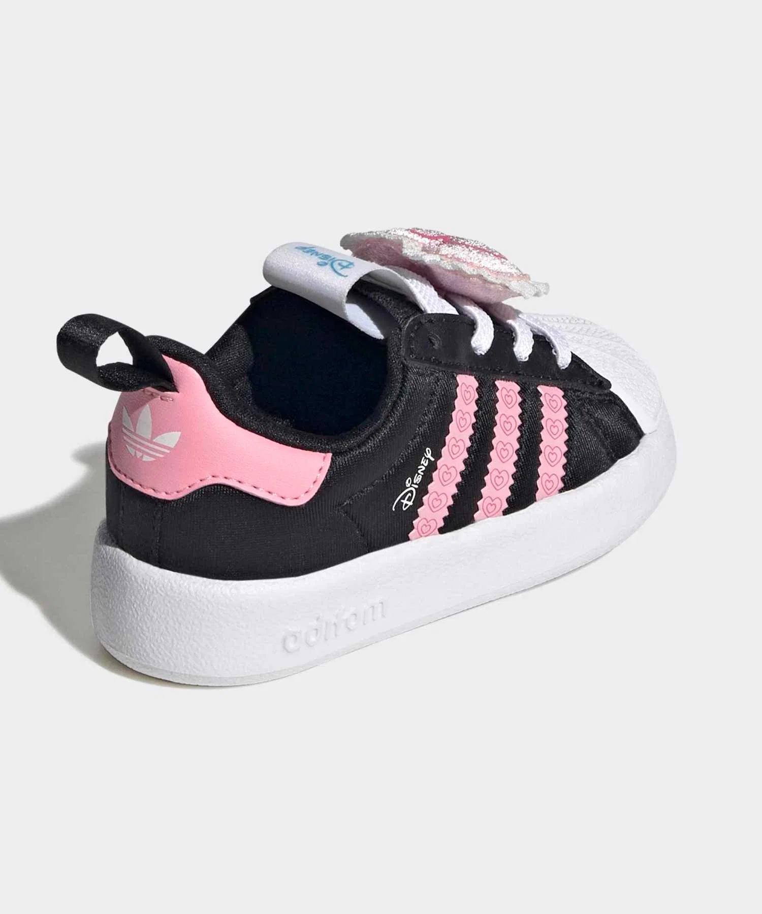Детские кроссовки Adidas Disney Adifom Superstar 360 чёрные с розовым — фото 4