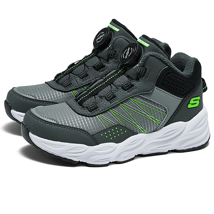 Детские повседневные кроссовки Mid Top Charcoal Gray Kids' Skechers — фото 3