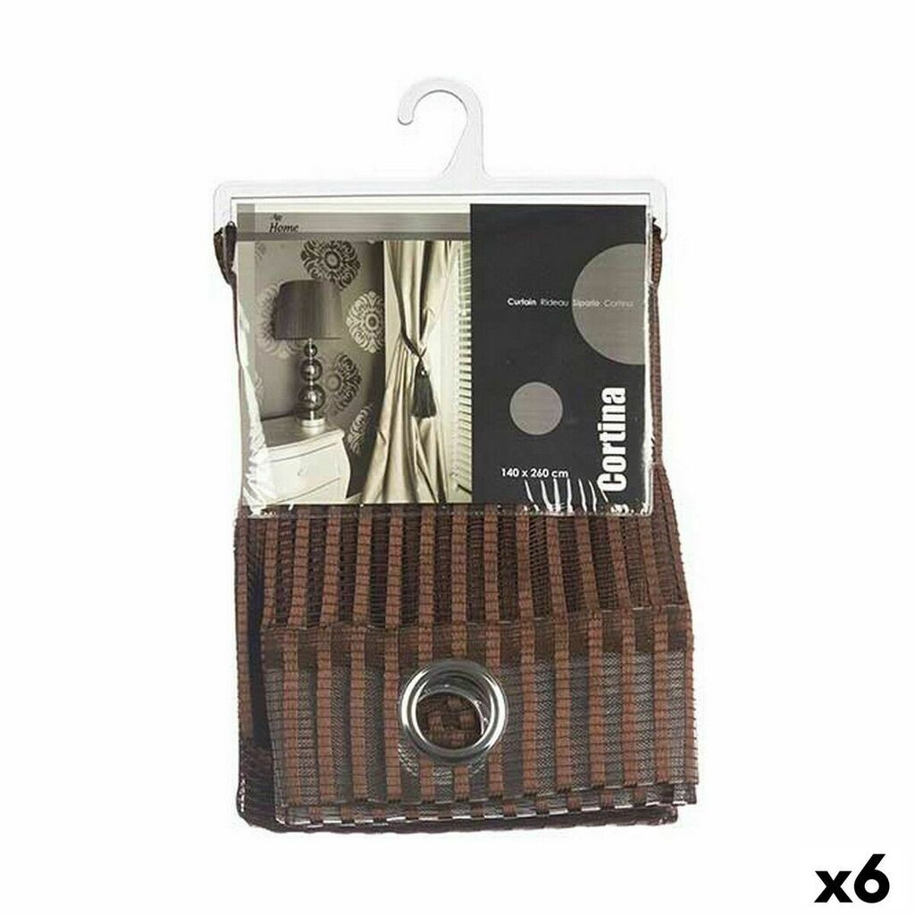 

Штора 140 х 260 см с люверсами, панельная штора, шарфовая штора, непрозрачная, цвет: белый Gift, коричневый