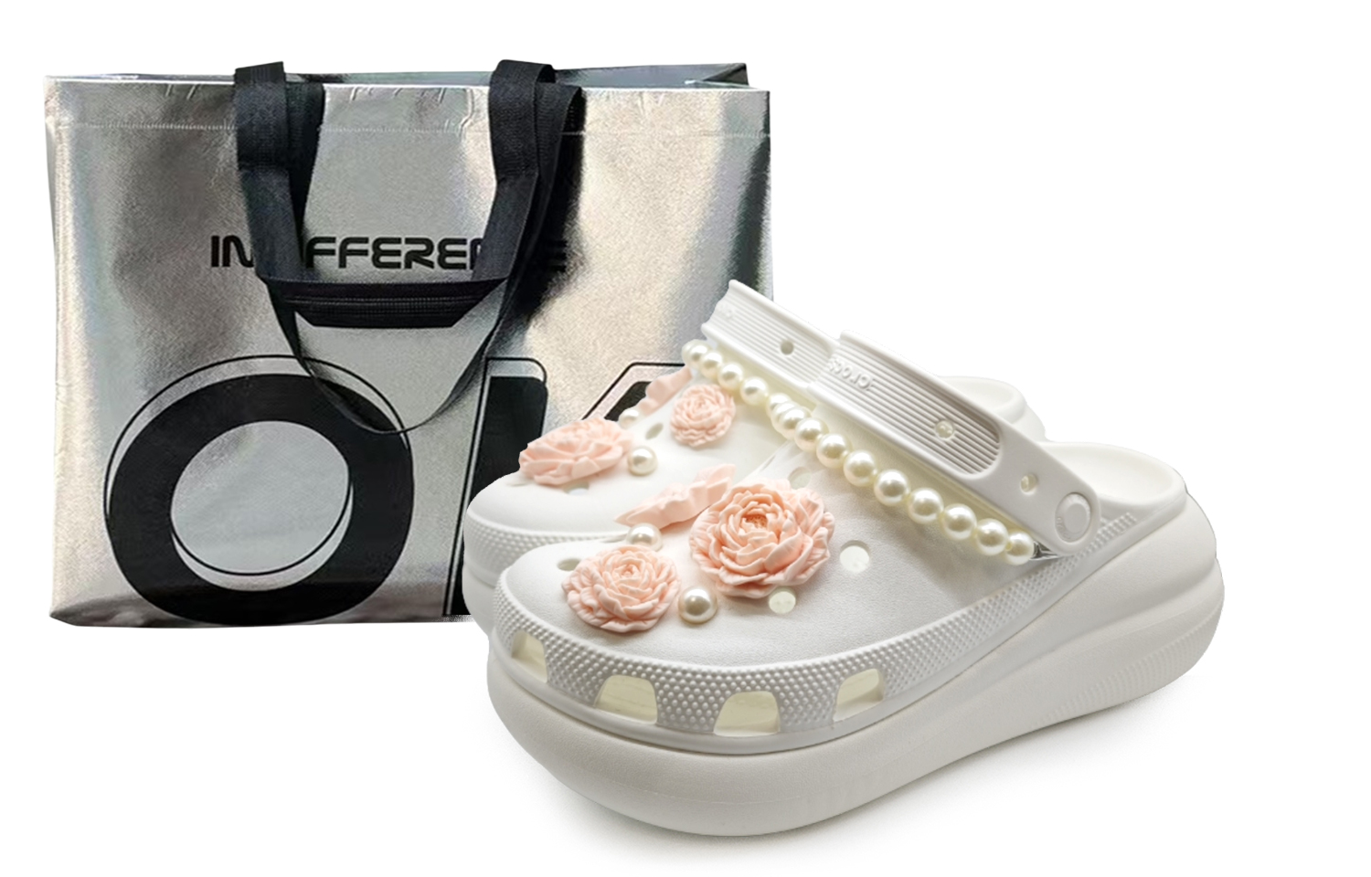 Crocs Сандалии Crush Clog SIN3A White Peach Clogs Unisex White