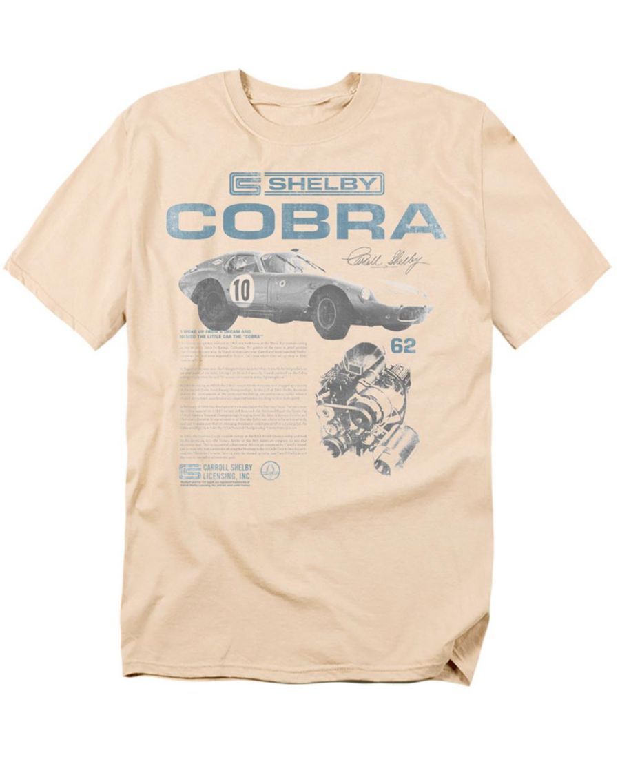 

Мужская футболка с инфографикой о гонках Shelby Cobra, Cream