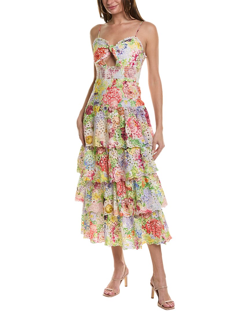 

Alice + olivia женское платье Fina с завязками спереди, 6, белое