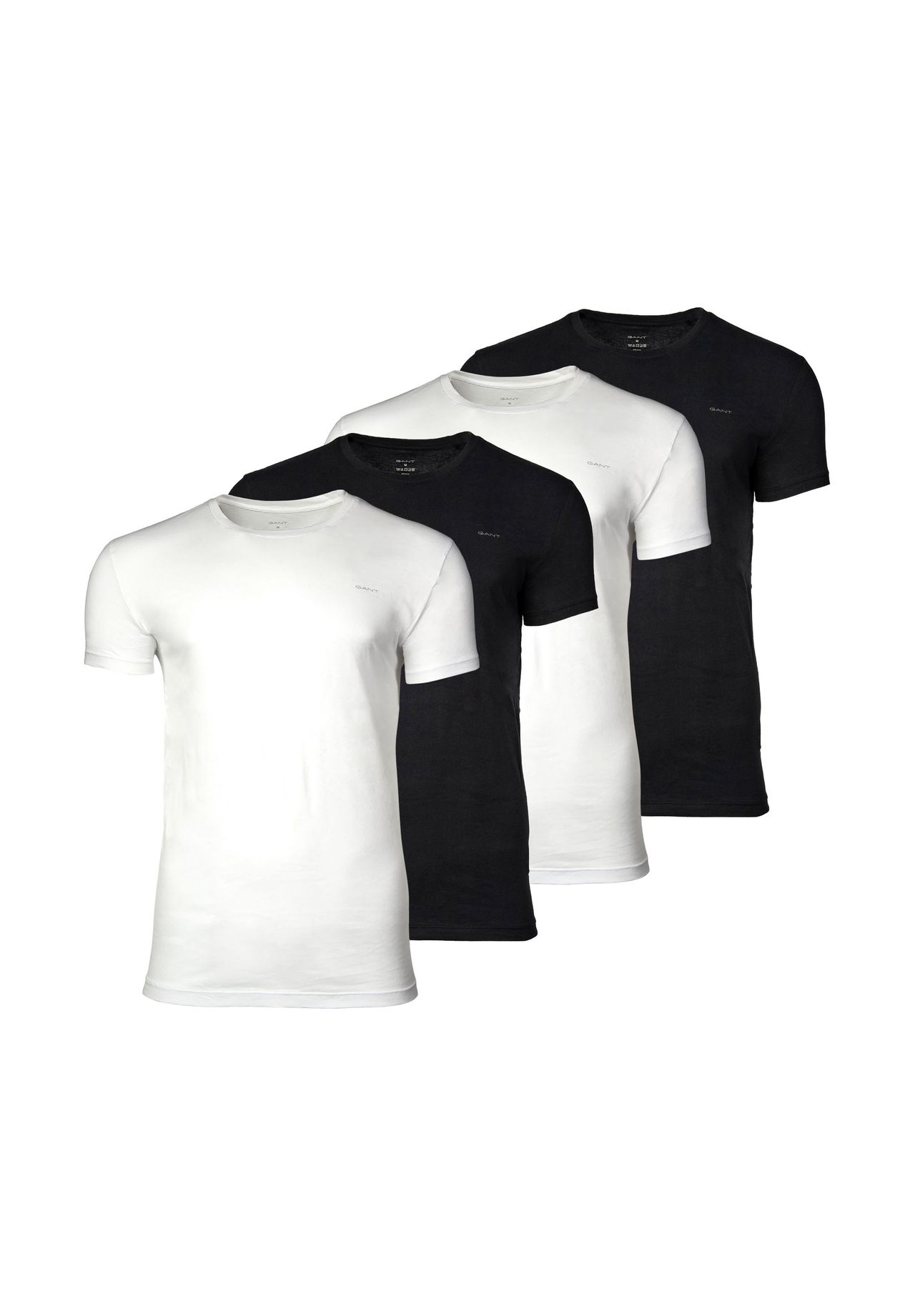 

Мужская футболка, 4 шт в упаковке - C-NECK T-SHIRT 4-PACK, круглый вырез, короткий рукав, хлопок GANT, черно-белый