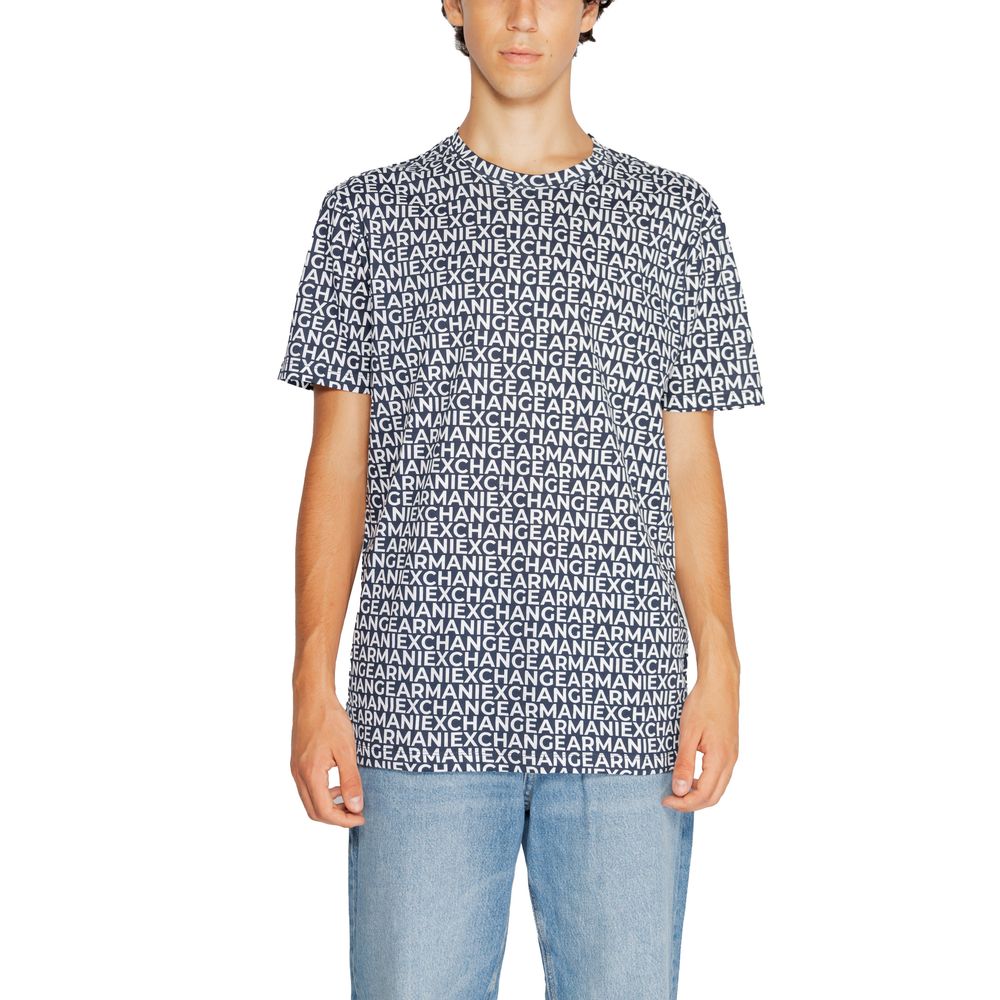 

Синяя хлопковая футболка Armani Exchange