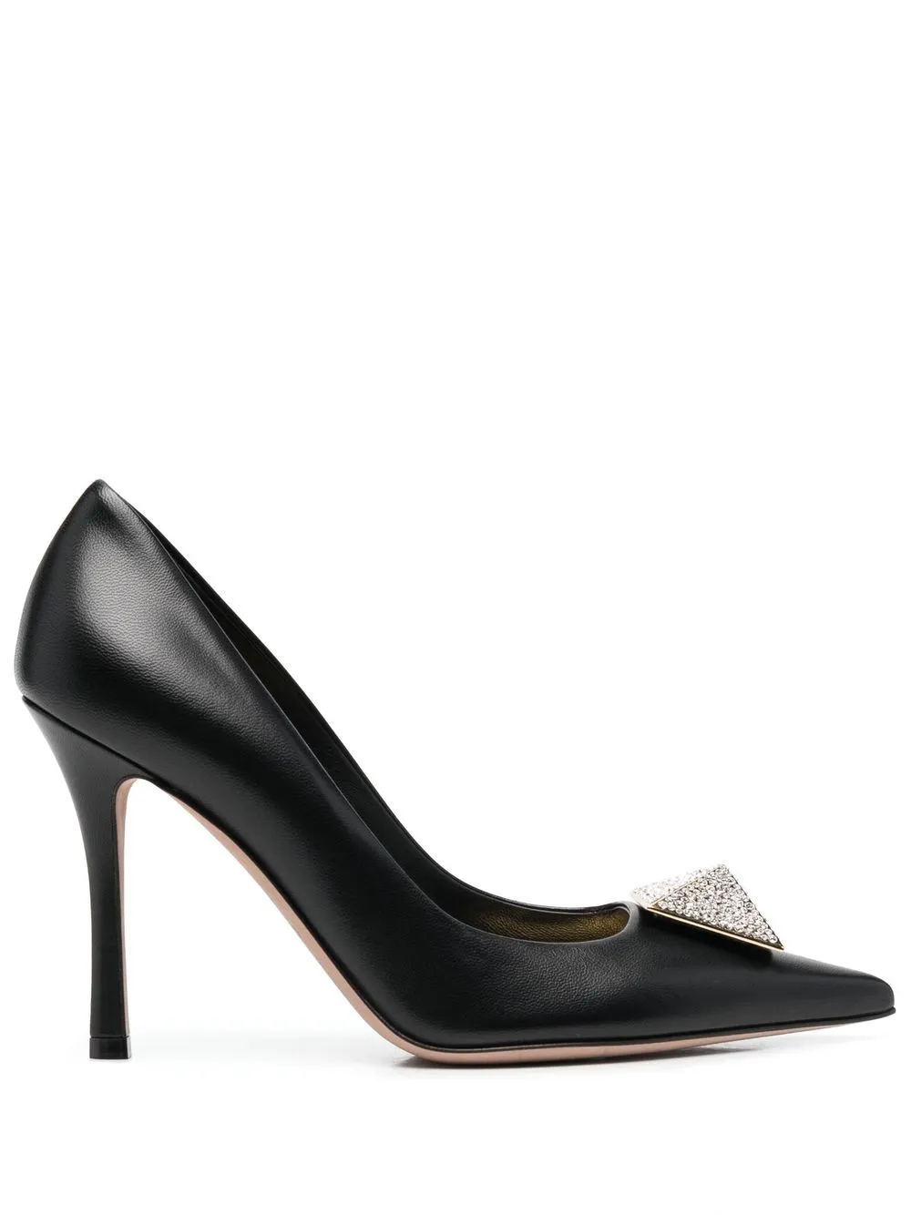Туфли One Stud 100 с кристаллами VALENTINO GARAVANI, черный