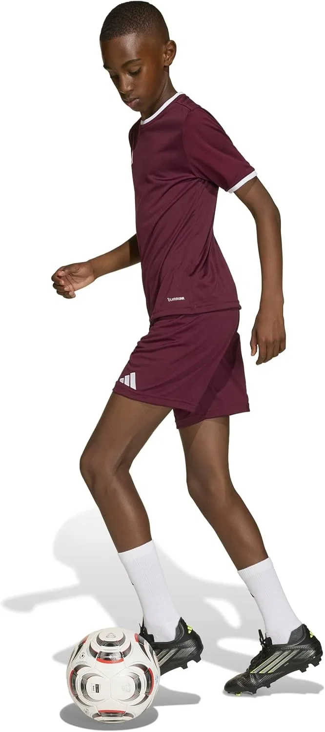 Детские шорты унисекс Adidas Entrada 26, Team Maroon/White — фото 2