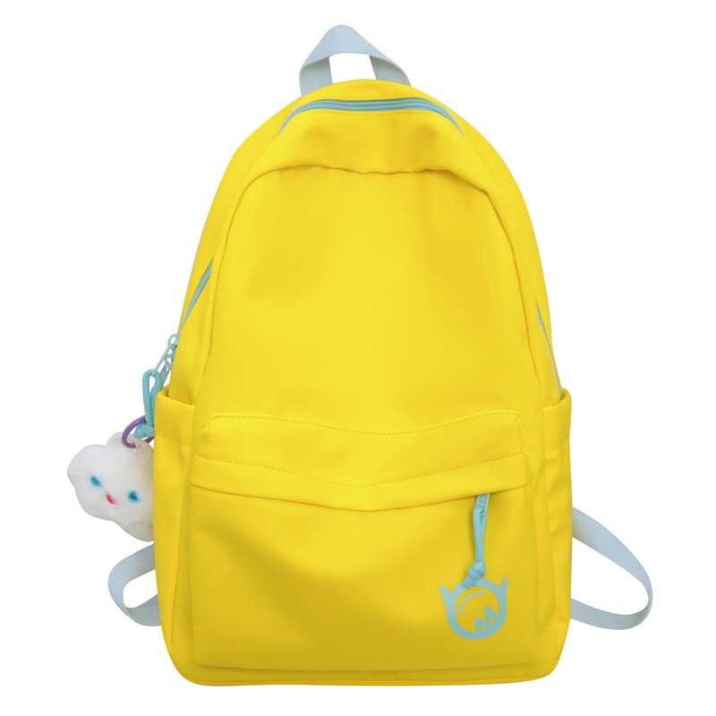 

LOUIS ROYALN Нейлоновый рюкзак средний унисекс черно-бело-желто-зеленый, Yellow, with Charm