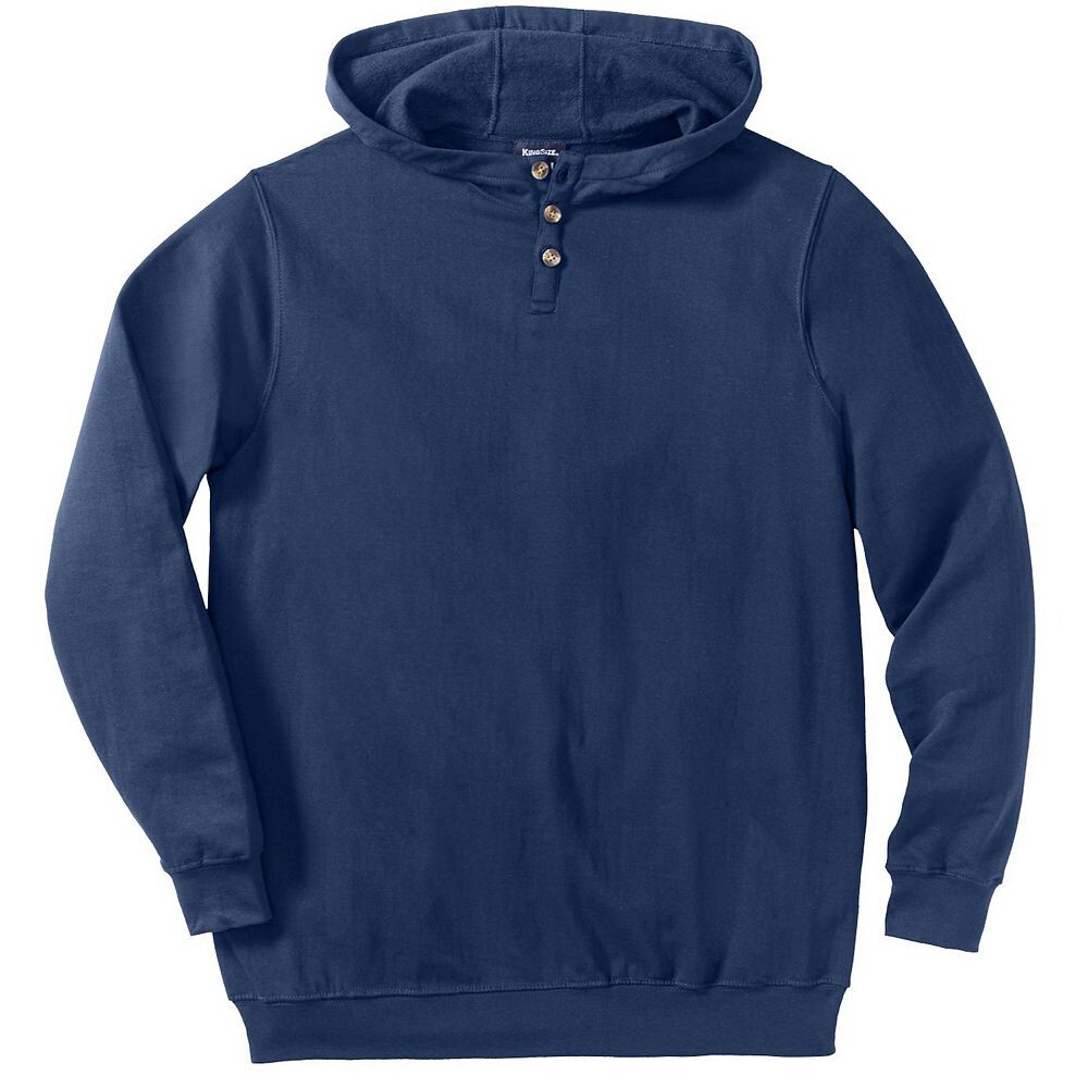 

Мужской флисовый пуловер больших и высоких размеров Kingsize Henley KingSize, темно-синий