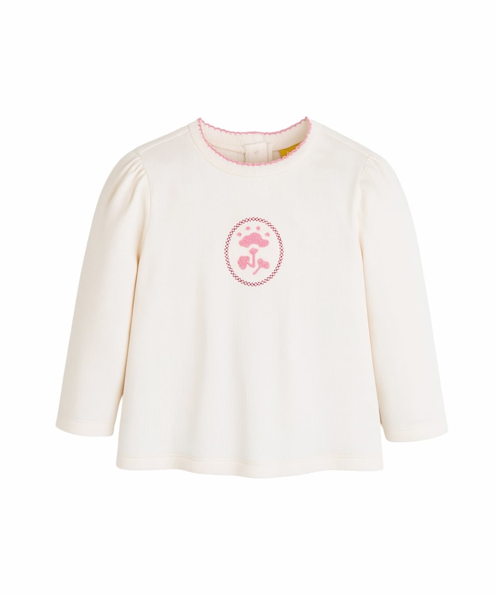 Футболка с длинными рукавами Stitch Flower Moimoln, Cream