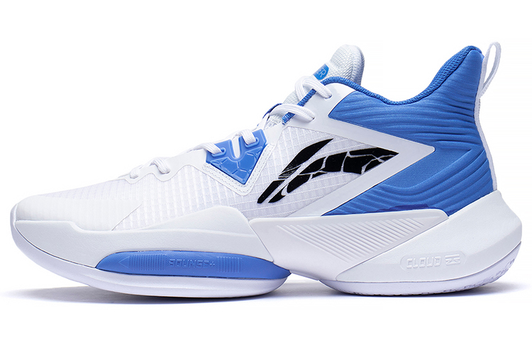 

LINING Мужские баскетбольные кроссовки Power Mid-Top стандартные бело-голубые