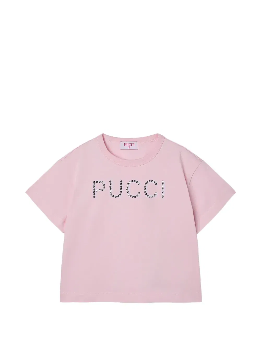 Футболка с логотипом с декором Pucci Junior, розовый