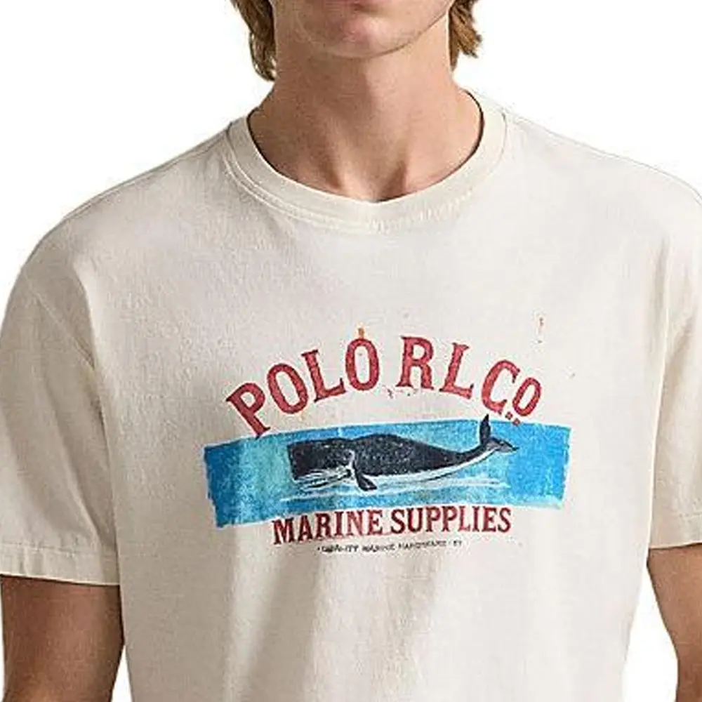 Графическая футболка с принтом Crewneck Polo Ralph Lauren, белый — фото 4