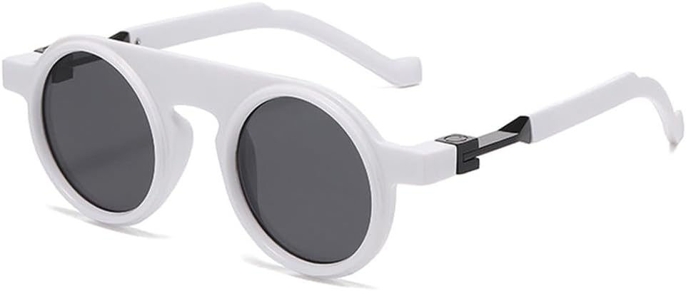 

Ретро круглые женские солнцезащитные очки в стиле панк, модные прозрачные градиентные линзы, защита от УФ-излучения UV400, трендовые мужские солнцезащитные очки HVTVTLA, White Grey