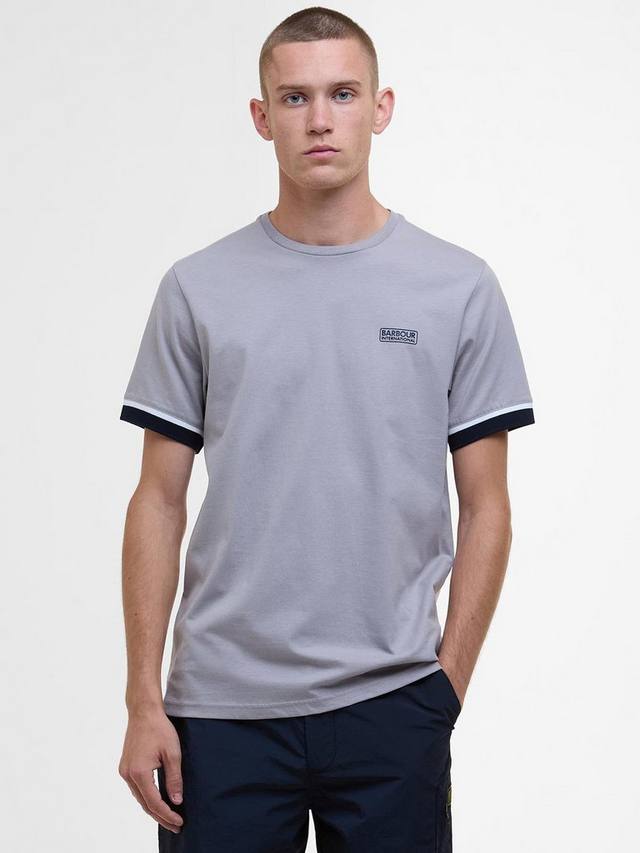 

Футболка с глубокими манжетами evan tipped Barbour, цвет Pale Slate