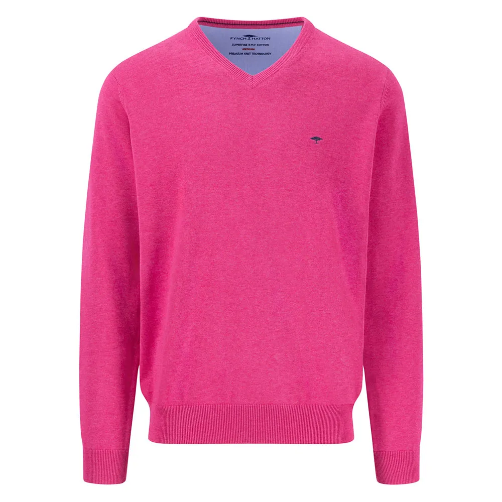 

Свитер Fynch Hatton Superfine v neck, розовый