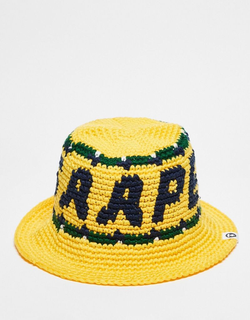 

AAPE By A Bathing Ape — Желтая вязаная панама AAPE BY A BATHING APE