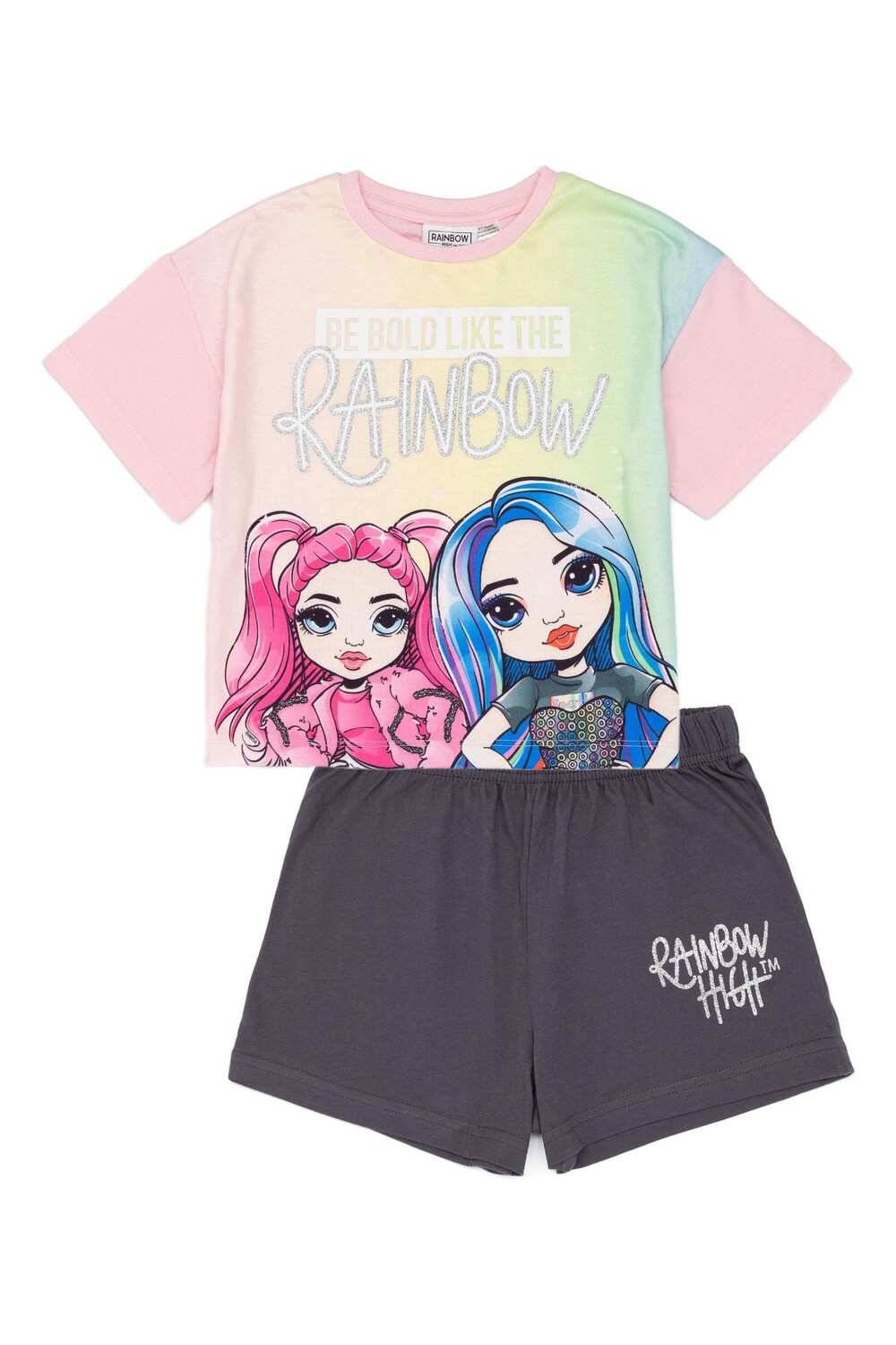 

Короткие пижамы цвета радуги для девочек с высокой лицензией Vanilla Underground, розовый