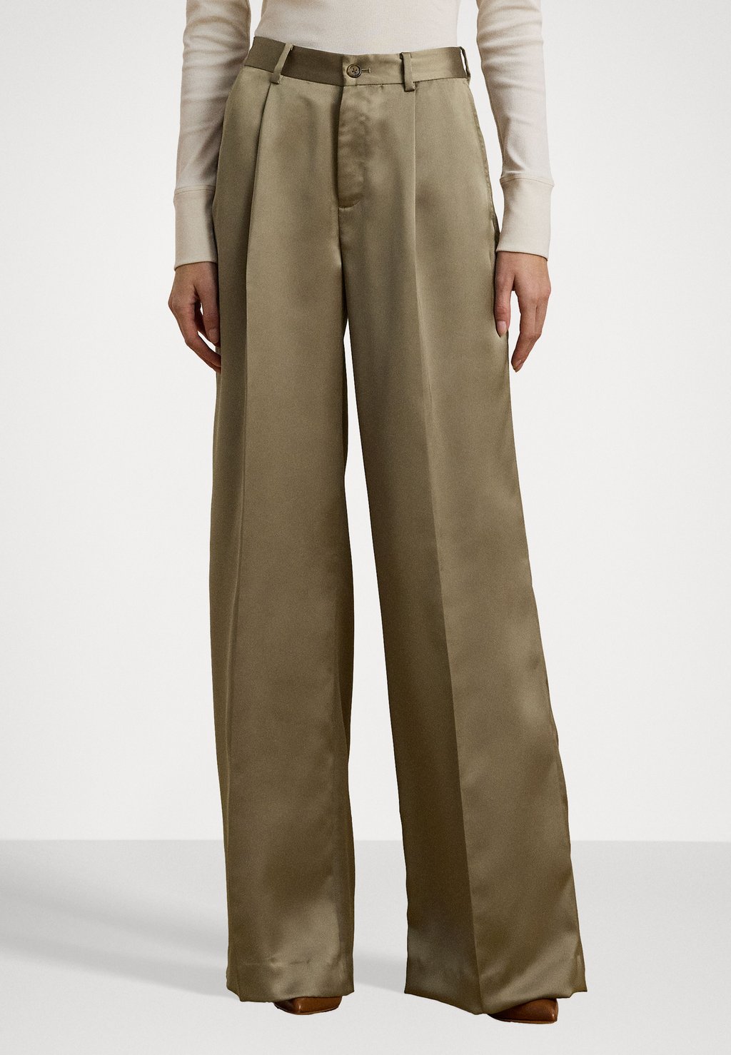 

Брюки SATIN CHARMEUSE WIDE LEG PANT Lauren Ralph Lauren, коричневый
