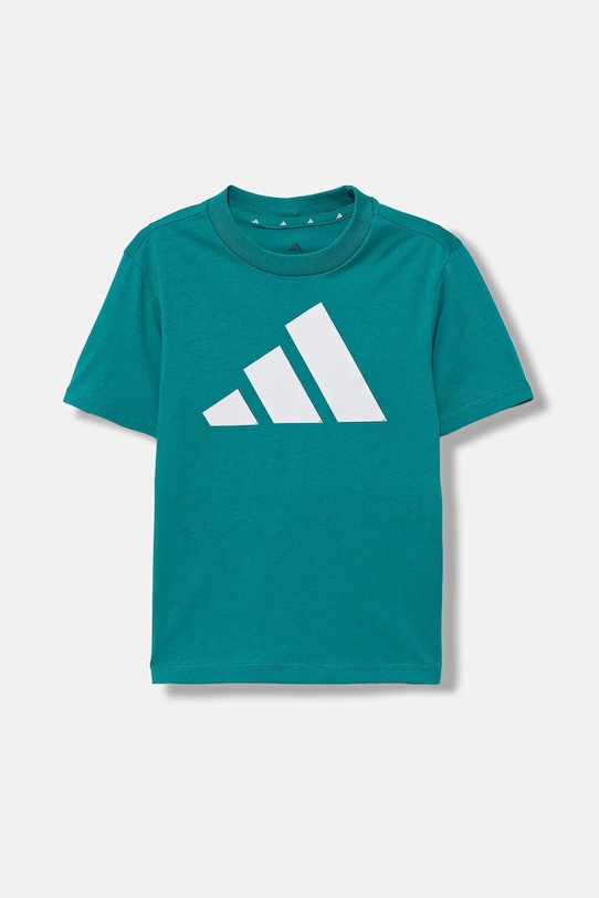 

Детская хлопковая футболка Adidas, бирюзовый
