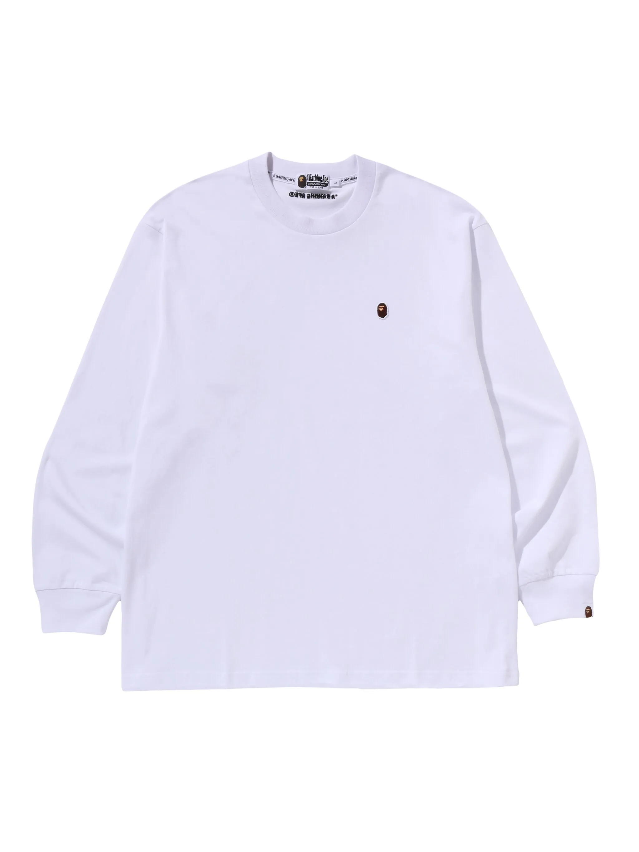 Футболка с нашивкой с логотипом с длинным рукавом A Bathing Ape, белый — фото 4
