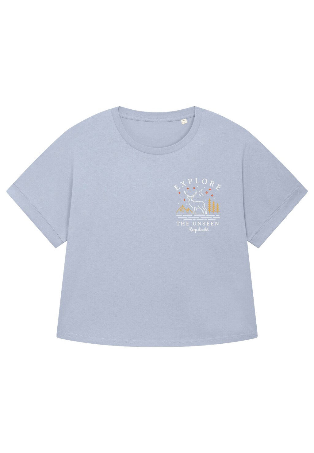 

Футболка с принтом EXPLORE THE UNSEEN, KEEP WILD watapparel, сиреневый