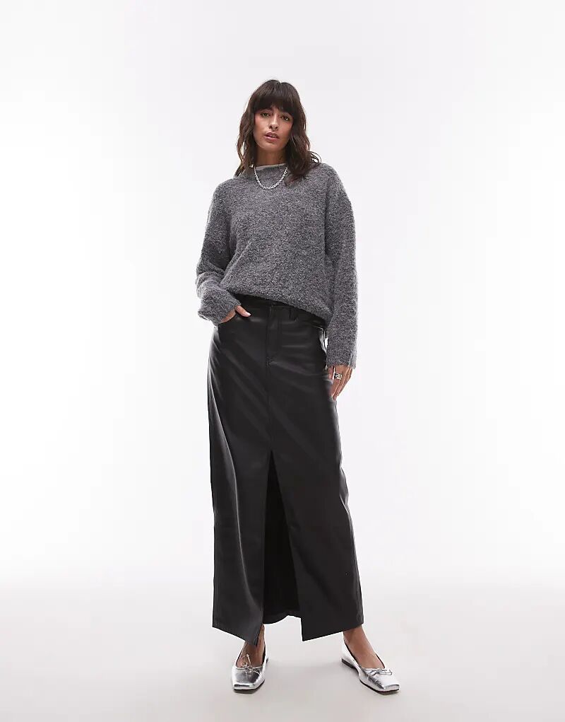 

Юбка-колонна из искусственной кожи черного цвета Levi's