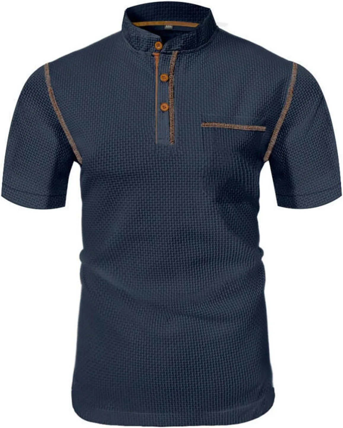 

Мужская футболка-поло Vintage Henley с коротким рукавом и нагрудным карманом