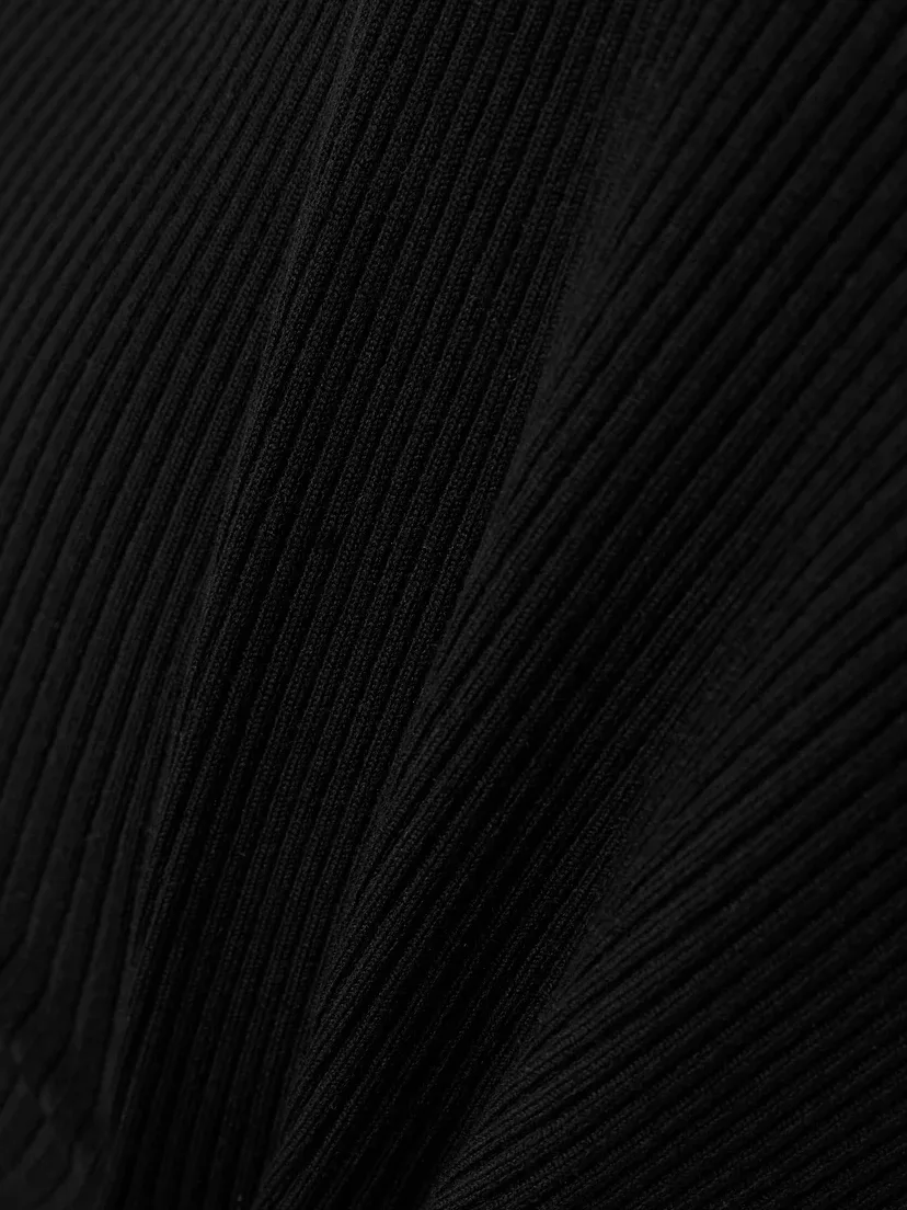 Вязаное мини-платье из шерстяной смеси BALENCIAGA, черный — фото 4