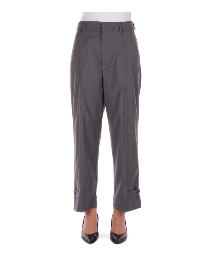 

Серые брюки с застежкой на логотип. Dondup, серый