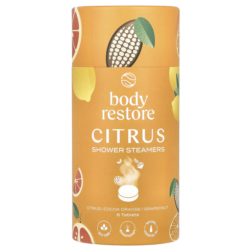 

Body Restore, Пароварки для душа, цитрусовые, 6 таблеток, 5,3 унции